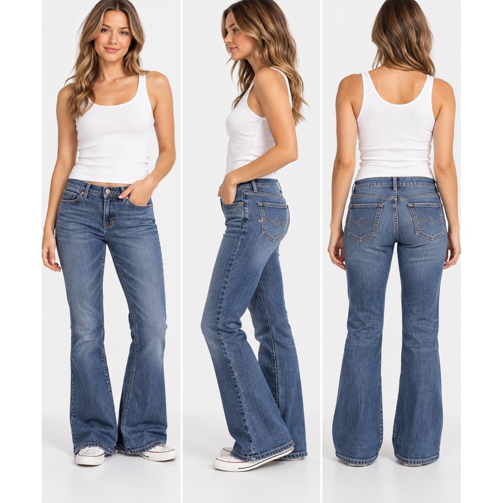 Gap Curvy Flare Jeans Womens 8A Below Waist Blue Denim Y2K 2009